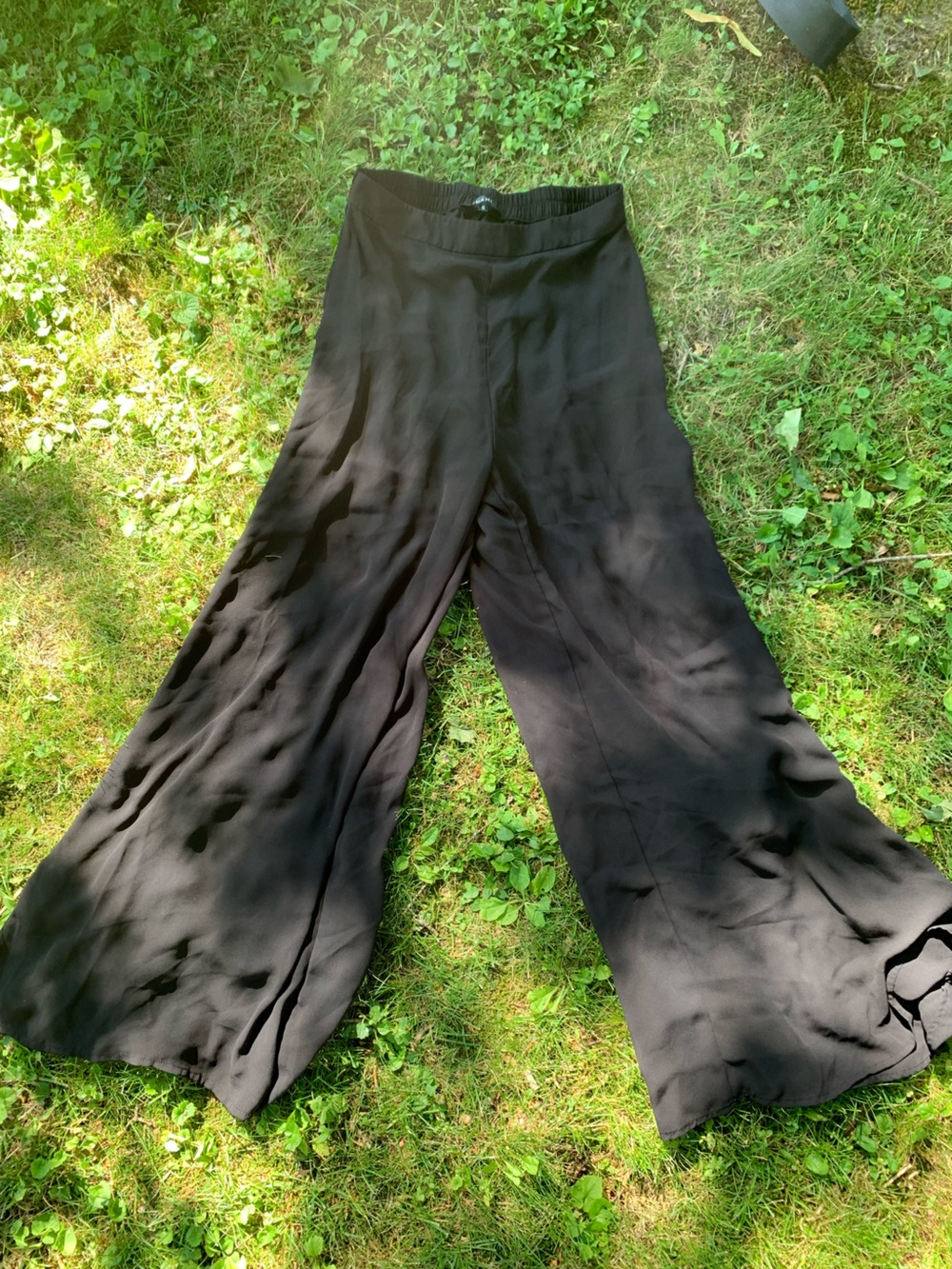 Dynamite Black Wide-Leg Flowing Trousers